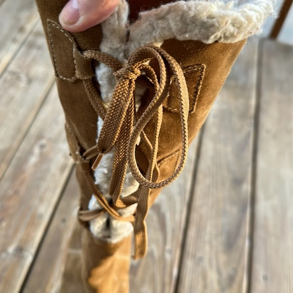 Michael Kors women’s suede wedge high boots size 6.5